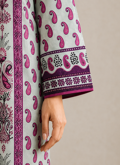 Premium Stitched 3-Piece Suit with Printed Dupatta