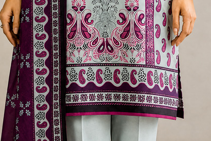 Premium Stitched 3-Piece Suit with Printed Dupatta